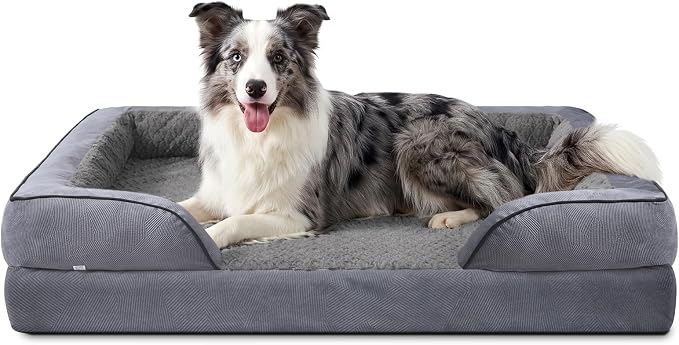 INVENHO L Plus Orthopedic Dog Bed for Large Dogs, Washable Dog Sofa with Egg-Crate Foam, Waterproof Lining and Non-Skid Bottom by INVENHO