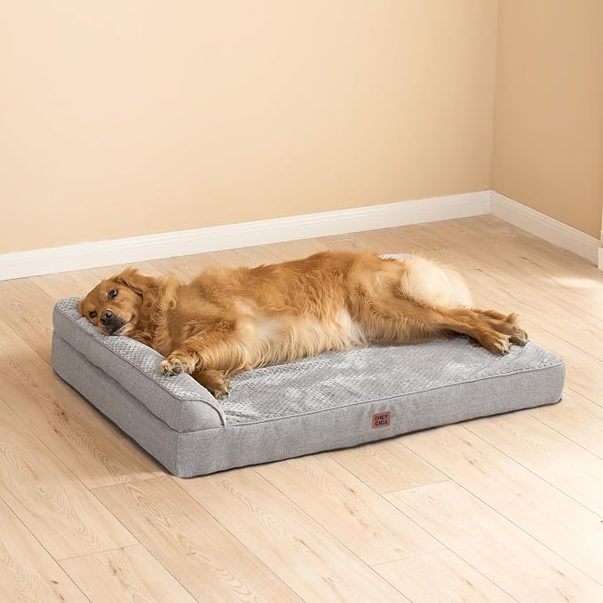 EHEYCIGA Extra Large Dog Bed Othorpedic 44x32x6.5, Memory Foam XL Dog Bed with Washable Removable Cover, Waterproof Pet Sofa Couch XLarge Size Dogs with Nonskid Bottom, Grey - Image 8