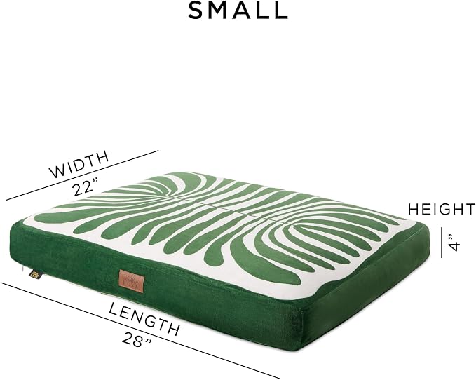 Town & Country Luxe CuddleTown Matisse Everwash® Pillow Pet Bed, Water Repellent Floor Pillow, Machine Washable Cover, Soft & Calming, Green, Small 28"x22"x4" - Image 3