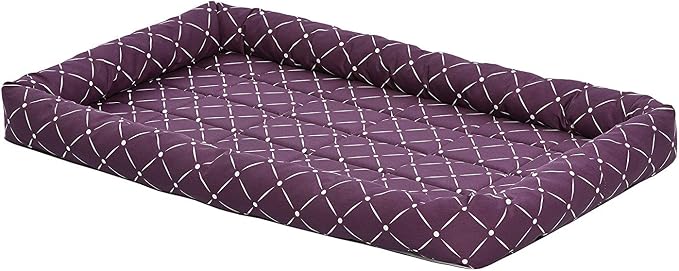 MidWest Homes for Pets 40242-PLD Quiet Time Couture Ashton Bolster Pet Bed, X-Large Dog/42, Plum by MidWestHomesForPets