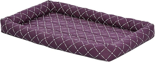 MidWest Homes for Pets 40242-PLD Quiet Time Couture Ashton Bolster Pet Bed, X-Large Dog/42, Plum by MidWestHomesForPets