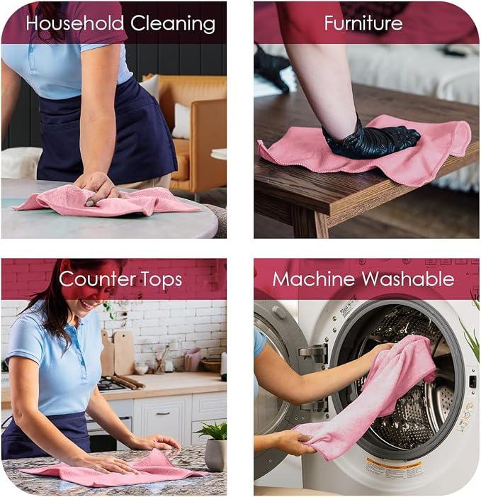 Avalon Towels Microfiber Cleaning Cloths (Value Pack of 48) - Size 16 x 16 Inches, Highly Absorbent Cleaning Rags, Lint Free, Reusable and Washable, Microfiber Towels for Cars - Image 3