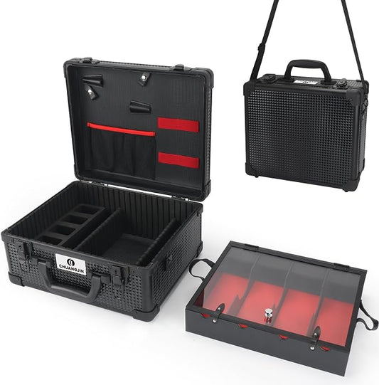 Large Barber Carrying Case, Hairdresser Tool Box Organizer Traveling Case, Portable Travel Barber Suitcase for Hair Stylist Pet Groomer Beauty Salon Makeup Artist by CHUANGJIN