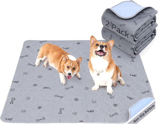 Washable Puppy Pads 2 Pack,Absorbent Washable Pee Pads for Dogs, Reusable Whelping Pads, Non-Slip Pet Mats Floor Protector for Couch Cover, Crate, Potty Training -36x48 by PICKFORLIFE