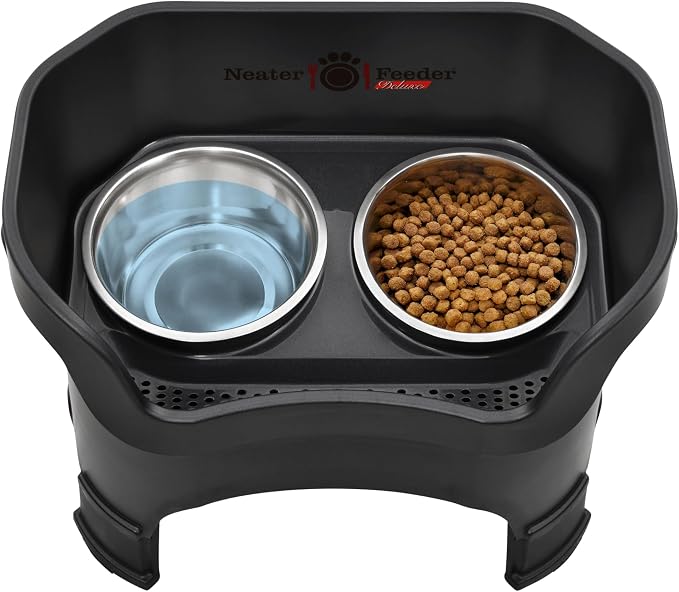 Neater Feeder Deluxe Mess-Proof Elevated Dog Bowls for Large Dogs (40+ lbs), 2 Height Adjustable (14.5” & 17.5”) No-Spill Raised Dog Bowl Stand, Stainless Steel Food Bowl Set, Made in USA, Black - Image 9