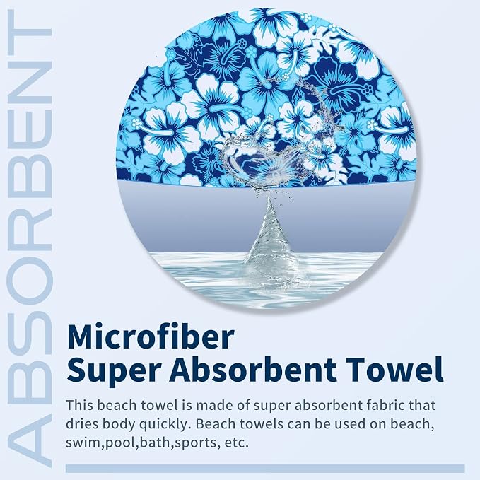 TwoYek Microfiber Beach Towels Extra Large 71x32 inches 6 Pack Bulk | Thin Lightweight, Sand Free, Super Absorbent & Quick Dry, Oversized Towel for Beach Bath Pool Swim Travel Accessories Gifts - Image 6
