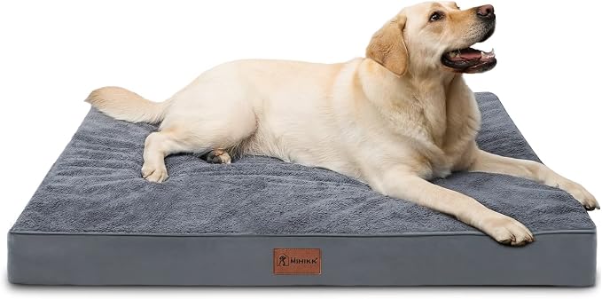 Waterproof Extra Large Size Dog Crate Bed Orthopedic 47x29 Grey | Removable Washable Cover, Egg Crate Foam, Soft Plush Flat Pet Mat, Non-Slip Bottom, Fits Extra Large Dogs Up to 120 lbs - Image 7