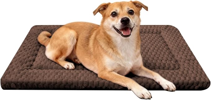 Dog Bed Mat - Dog Crate Pad - Reversible Mat for Pet Comfort - Soft Bed Crate Pads for All Seasons - Durable, Machine Washable Mat for Crates, Travel, and Home (Dark Brown, 30" L*20" W*1.5" Th) by FogkissComfyPawsHome