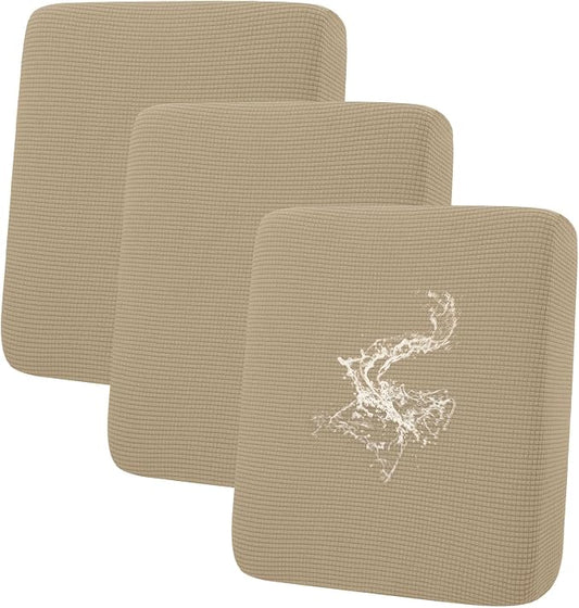hyha Waterproof Couch Cushion Covers for Pets, Non Slip Sofa Seat Cover | Stretch Jacquard Fabric, Elastic Bottom, Non Slip Fit, Waterproof Protection, Pet Hair Protection (3 Pieces) by hyha