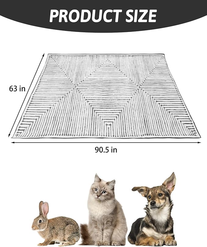 BNOSDM 91" X 63" Washable Bunny Cage Liners Large Rug for Rabbits Large Non Slip Pad for Bunnies Resuable Rabbit Liner for Chinchillas Cats Guinea Pigs Ferrets Dogs - Image 2