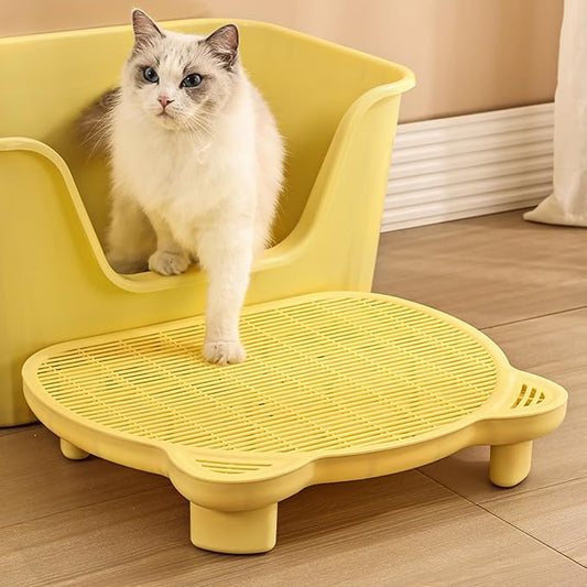 SpaceTime Cat Litter Mat Litter Trapping Mat,20.08"x15.94"x3.54"Large Dual-Layer Cat Litter Box Mat for Kitty,Floor Protection,Waterproof Urineproof(Yellow) by SpeceTime