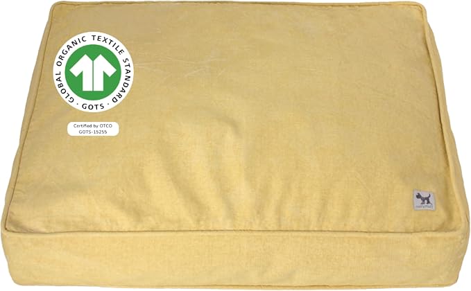 Molly Mutt Elysium Dog Bed Duvet Cover, GOTS-Certified 100% Cotton Canvas Cover for Dog, Puppy, or Cat Bed, Durable, Washable, and Free of Harmful Chemicals, Small, 22"x27"x5", Yellow by MollyMutt