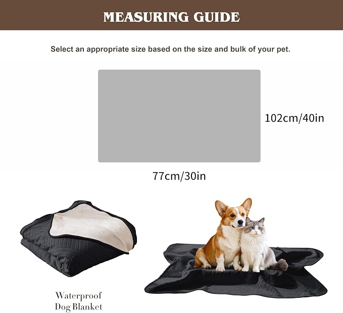 Waterproof Recliner Chair Cover - Washable Double-Sided Velvet and Pattern Reversible Cover for Couch, Bed, Car and Sofa Protection for Dogs, 30x40in/Black - Image 5