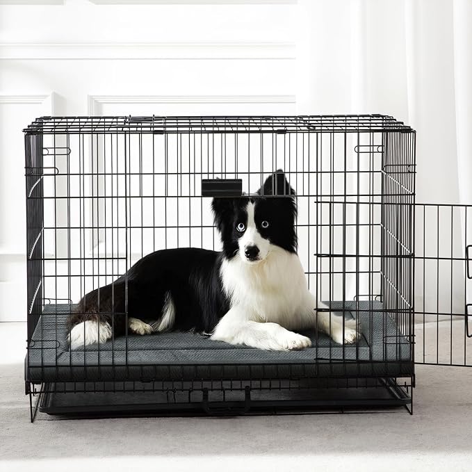 Dog Bed for Crate, Medium/Large Dogs Crate Bed,Washable Dog Beds Kennel Mat | 36" Pet Beds Mat W/ Soft Wavy Plush Comfortable Anti-Slip Sleeping Mattress for Dogs & Cats - Image 2