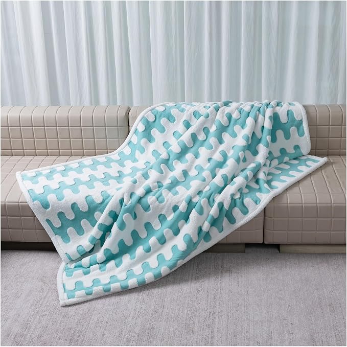 Waterproof Pet Blanket Blue Super Big Dog Blankets for Bed 85x85in Couch Sofa Covers for Puppy Cats Furniture Protection Washable Reversible Covers (Blue Wave,XXL) - Image 7
