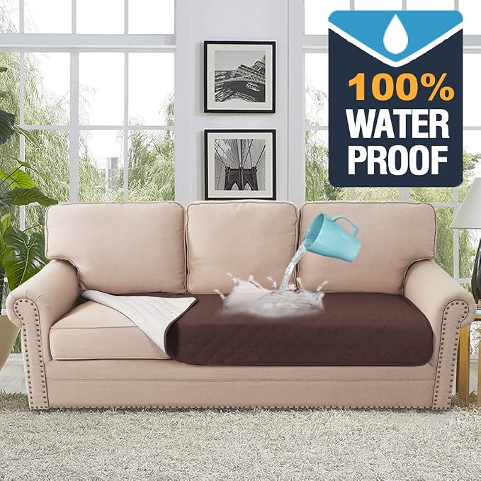 H.VERSAILTEX Couch Cover for Dogs Washable 100% Waterproof Sofa Cushion Cover Dog Bed Cover Non-Slip Pet Blanket for Sofa Cushion Protector, 35" x 82", Brown - Image 3