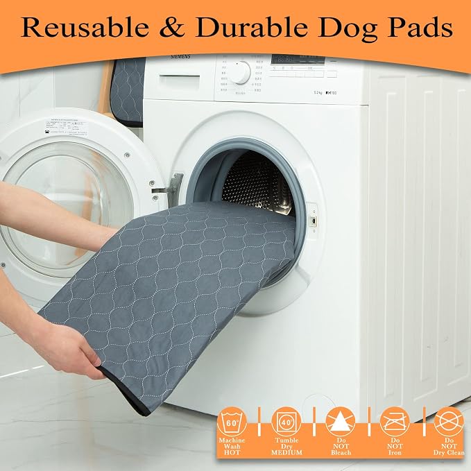 Bunlitent Washable Pee Pads 5 Pack, 24" x 36", Reusable Pee Pads for Dogs, Puppy Pads Washable with Quick Dry, Anti-Slip Dog Pee Pads, Whelping Pads, Dog Carpet - Image 5