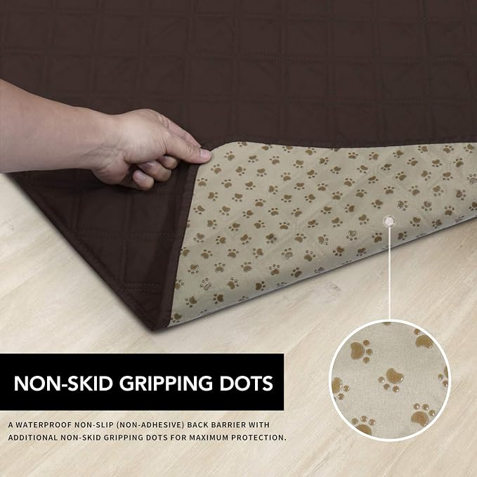 Easy-Going 100% Waterproof Dog Bed Cover, Non-Slip Pet Blanket for Furniture, Washable Couch Cover, Repleasement Sofa Cover (120X82 in,Chocolate) - Image 3