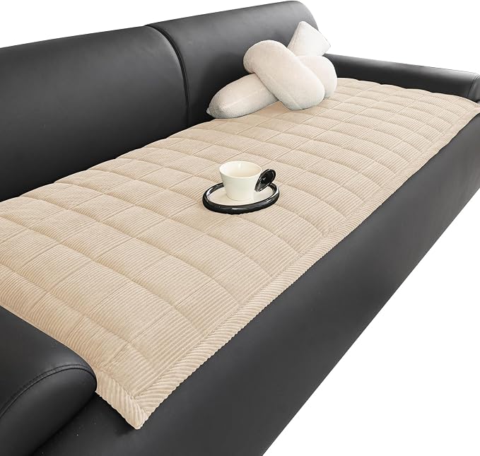 HAOYONG Couch Covers for Dogs Washable, Non Slip Fuzzy Durable Couch Covers for Loveseat Sofa Pet Friendly Furniture Protector Covers Dog Mat for Couches (Off-White, 27.6"×59.1") by HAOYONG
