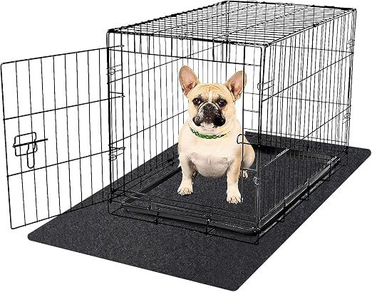 Kennel Pad Dog Crate Mat Liner, 34" x 52" - 1 Pack | Waterproof, Non-Slip, Washable Puppy Pee Pad for Kennel Training - Under Pet Cage to Protect Floors, Thin Cut to Fit Design by NYFITY