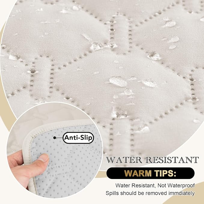 PrinceDeco Sofa Cover Couch Cover for Dogs Water Repellent Furniture Protector for Pets Couch Cover for 3 Cushion Couch Non-Slip Rubber Backing Cover Seat Width to 68"(Sofa, Pale Oak) - Image 6