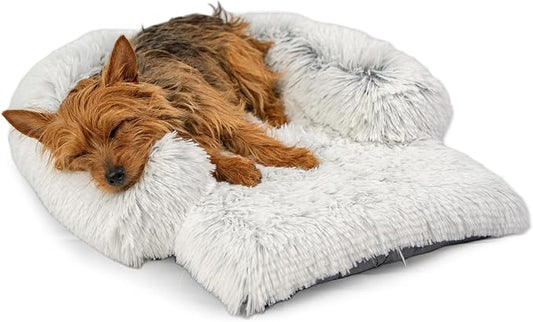 Best Friends by Sheri Nap Mat Dog Bed with Bolster - Washable Crate Pad, Removable Cover, Frost, Small, 22x15 by BestFriendsbySheri