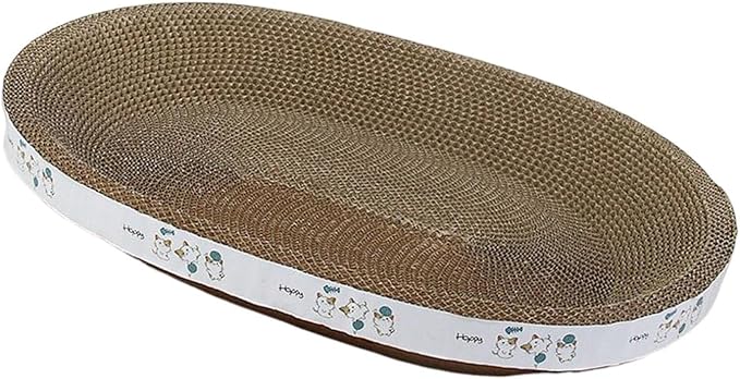 Cat Scratcher Cardboard, Cat Scratch Pad Bowl Nest for Indoor Cats Grinding Claw, Cat Scratching Board Corrugated Lounge Cat Beds, Oval Play 43cm - Image 7