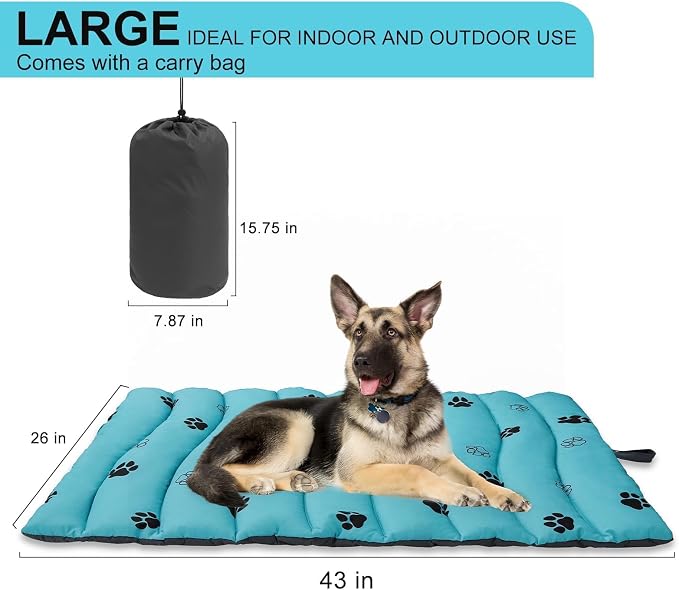 BINGPET Outdoor Travel Dog Bed for Large/Medium Dogs,Portable Waterproof Camping Mat with Carry Bag,Foldable Outside Bed,Machine Washable Indoor Pet Mat for Small,Medium and Large Dogs 26"x43" - Image 6