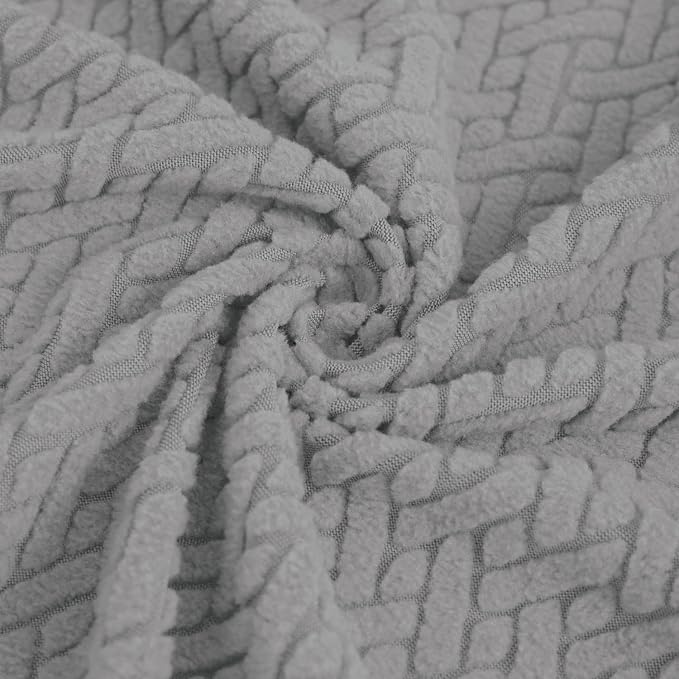 Easy-Going Stretch Jacquard Couch Cover, 1-Piece Soft Sofa Cover, Sofa Slipcover with Anti-Slip Foams, Washable Furniture Protector for Kids, Pets (Sofa, Light Gray1) - Image 5