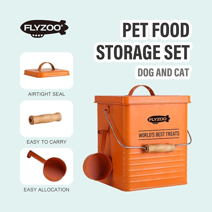 Metal Dog Food Containers, Dog Treat Snack Jars with Lids and Spoon,3 Set | Pet Snack Food Storage Canister Kitchen Biscuit Holder, 9x8 & 9x6 &6x5 inch - Image 4
