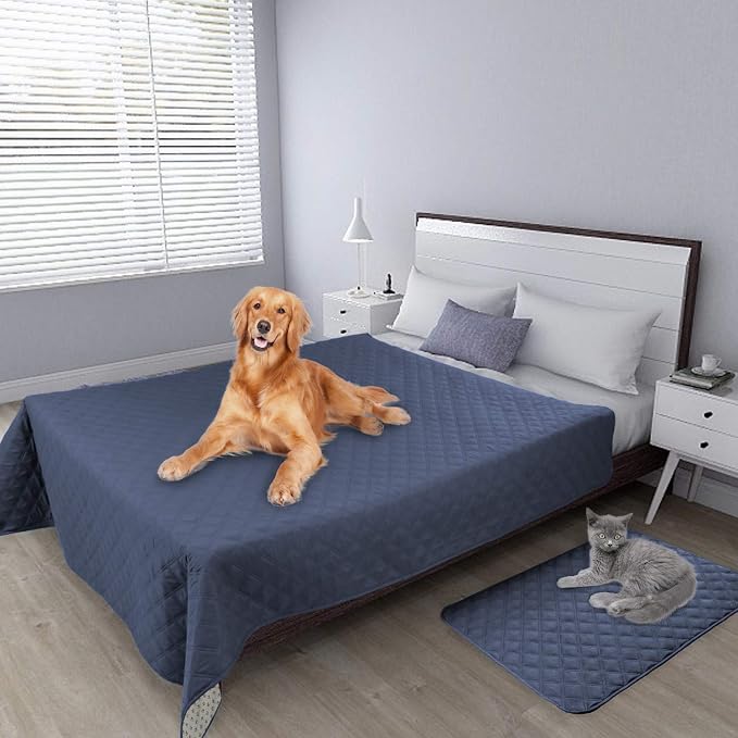 Easy-Going 100% Waterproof Dog Bed Cover, Non-Slip Pet Blanket for Furniture, Washable Couch Cover, Repleasement Sofa Cover (120X82 in,Navy) - Image 2