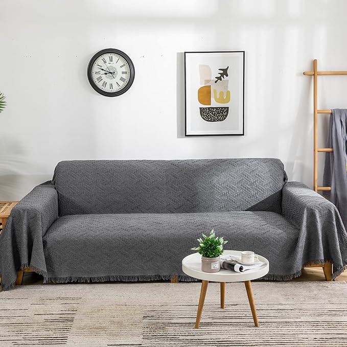 AIVIA Couch Cover Sheet Blanket, Oversized Couch Covers for 3-4 Cushion High Backed Backrest Sofa, Extra Large Furniture Decoration Covers Sofa Slipcovers, L Shape U-Shaped Sectional Protector by AIVIAChairCouchSofaCoverThrowBlanket
