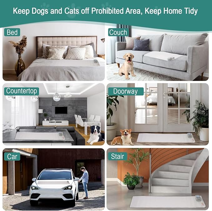 SEERWAY Pet Shock Mat with Tester, 2-Pack 22"X14" Electric Training Mats to Keep Dogs & Cats Off Couch, Bed, Kitchen Counter - Image 7