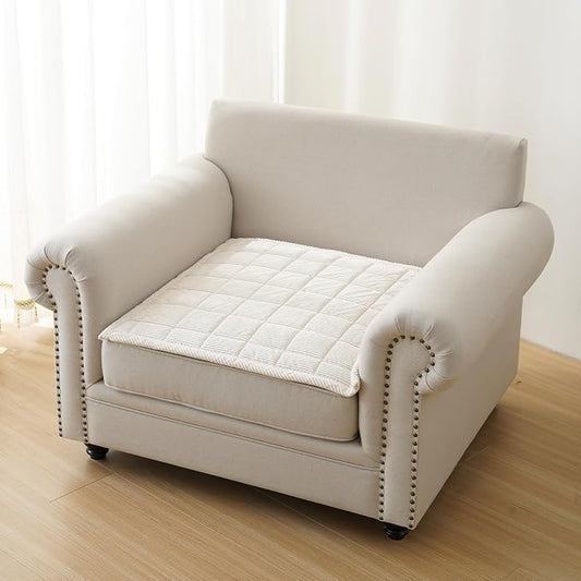 Couch Covers for Dogs Washable, Non Slip Couch Covers for Loveseat Sofa Pet Friendly, Soft Fuzzy Sofa Covers for Pet, Dog Couch Cover Furniture Protector(1PC,Beige White,27.6"x27.6") by PJLZJFBY