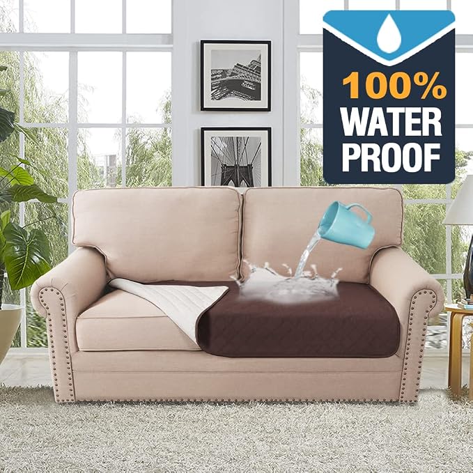 H.VERSAILTEX Couch Cover for Dogs Washable 100% Waterproof Sofa Cushion Cover Dog Bed Cover Non-Slip Pet Blanket for Sofa Cushion Protector, 35" x 62", Brown - Image 3