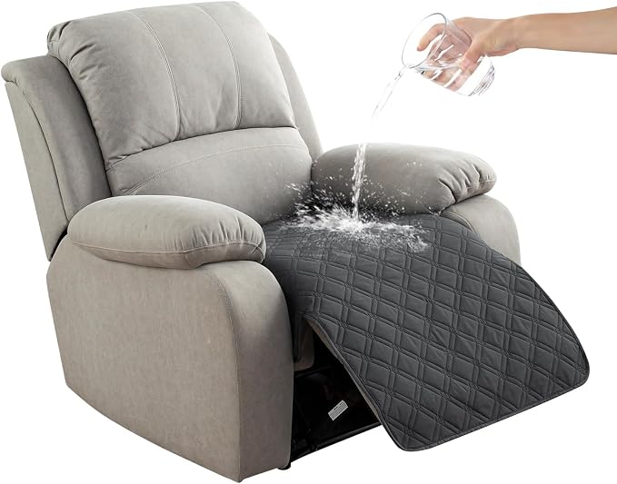 Genina Waterproof Recliner Chair Covers, Recliner Cover for Dog Pets Friendly, Washable Antislip Reclining Chair Cover Furniture Protector, Sofa Slipcover for Living Room(23.6inch/Charcoal Gray) by Genina