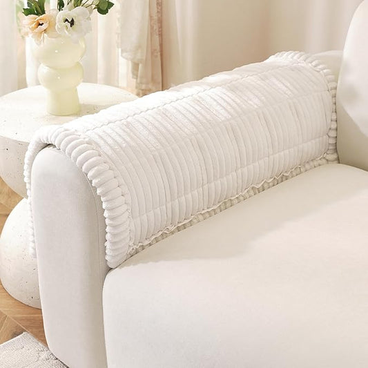 OstepDecor Couch Cover for Dogs, Washable Non Slip Sofa Cover for Pets, Soft Couch Covers for Sofa, Loveseat and Sectional, Furniture Protector Against Pet Hair & Scratches (20" x 24", White) by OstepDecor