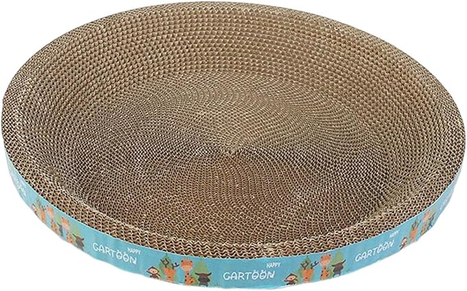 Cat Scratcher Cardboard, Cat Scratch Pad Bowl Nest for Indoor Cats Grinding Claw, Cat Scratching Board Corrugated Lounge Cat Beds, Round Giraffe 43cm by Unknown