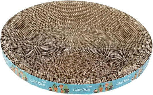 Cat Scratcher Cardboard, Cat Scratch Pad Bowl Nest for Indoor Cats Grinding Claw, Cat Scratching Board Corrugated Lounge Cat Beds, Round Giraffe 43cm by Unknown