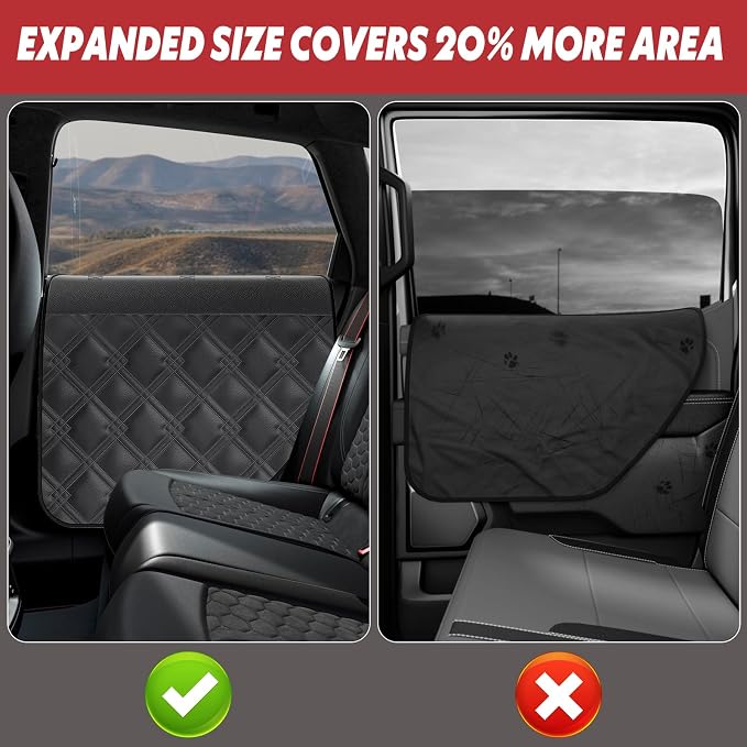 Surfcabin Dog Car Door Protector: 20% Larger Design for Trucks & Large SUVs | Thickened PU Material Waterproof Fabric, 2 Packs Full Door Panel Covers, Protects Doors from Dog Scratching - Image 5