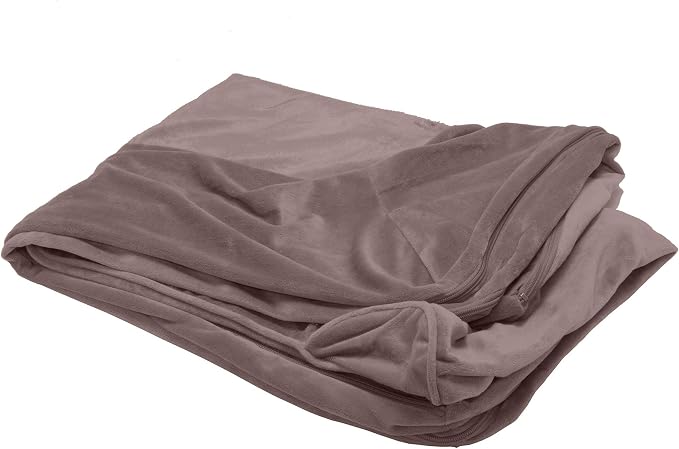 Furhaven Replacement Dog Bed Cover Faux Fur & Velvet Sofa-Style, Machine Washable - Driftwood Brown, Large by FurHaven