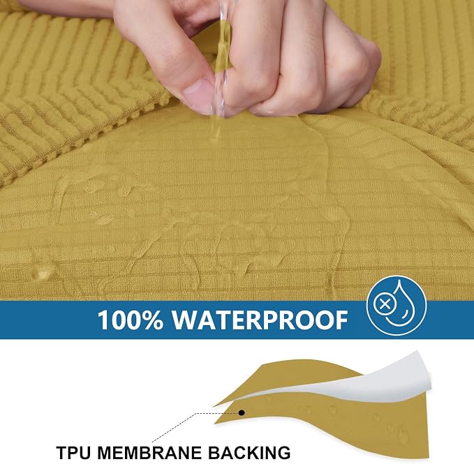hyha Waterproof Couch Cushion Covers for Pets, Non Slip Sofa Seat Cover | Stretch Jacquard Fabric, Elastic Bottom, Non Slip Fit, Waterproof Protection, Pet Hair Protection (1 Piece for Medium) - Image 3