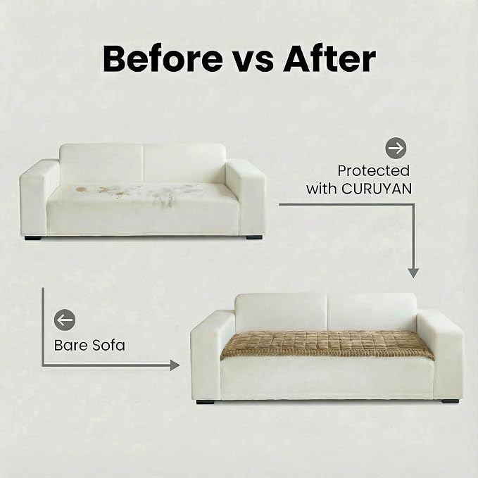 Non-Slip Sectional Couch Covers, Washable Pet Friendly Furniture Protector for Dogs Cats, Soft Thick Slipcover for L-Shaped Sofa (Sold by Piece, Not Set) (Khaki, 27.6"x59") - Image 5