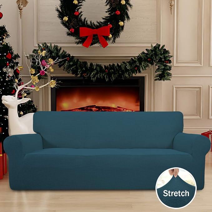 Easy-Going Stretch Oversized Sofa Couch Slipcover Washable Deep Teal | 1-Piece Extra large Sofa Cover Furniture Protector Couch Soft with Bottom for Kids, Polyester Spandex Jacquard - Image 2