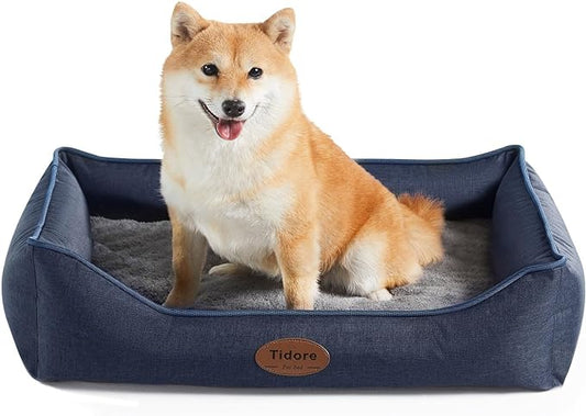 Tidore Orthopedic Dog Beds for Small Dogs, Durable Egg Crate Foam Sofa Dog Bed with Washable Removable Cover, Waterproof Lining, Pet Bed for Medium Dogs, Navy by Tidore