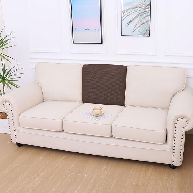 hyha Waterproof Couch Cushion Covers for Pets, Non Slip Sofa Seat Cover | Stretch Jacquard Fabric, Elastic Bottom, Non Slip Fit, Waterproof Protection, Pet Hair Protection (1 Piece for Backrest L) - Image 2