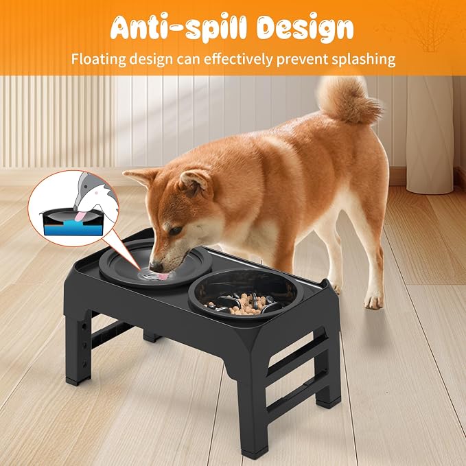 URPOWER Raised Dog Bowls 4 Height Adjustable Elevated Bowl Stand | Stainless Steel Water Bowl Non-Slip Dog Food Bowls Stand for Small Medium Large Dogs and Pets - Image 2