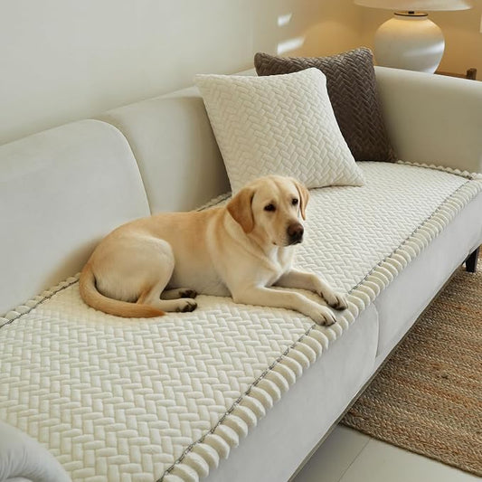 Herringbone Couch Cover for Dogs - Large Silicone Particles Non Slip Pet Sofa Protector Thick Soft Furniture Mat for Dogs Cats Washable Heavy Duty Slipcover for 3 Cushion Couch, Sectional by Unknown