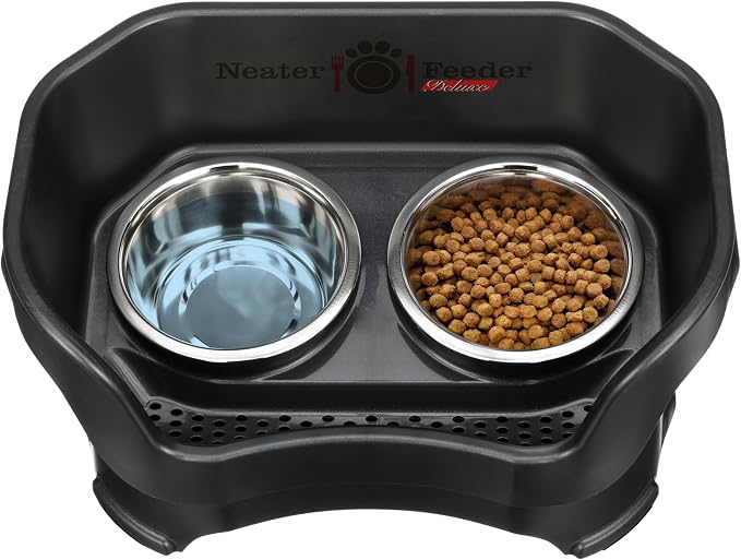 Neater Pet Brands Neater Feeder Deluxe Mess Proof Dog Bowls Elevated for Medium Dogs 19-40 lbs, Made in USA, No Spill Raised Dog Food Bowl Stand Feeding Station, Food and Water Bowl Set, Black - Image 6
