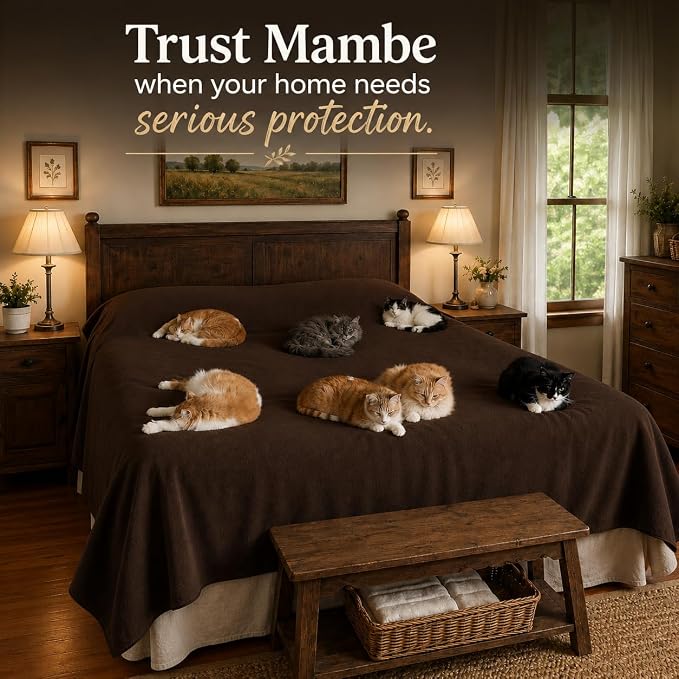 Mambe 100% Waterproof Furniture Cover for Dogs & Cats, Incontinence Protector for Bed Sofa Couch Recliner, Soft Washable Microfleece Blanket, 70x120, Chocolate-Cappuccino - Image 2